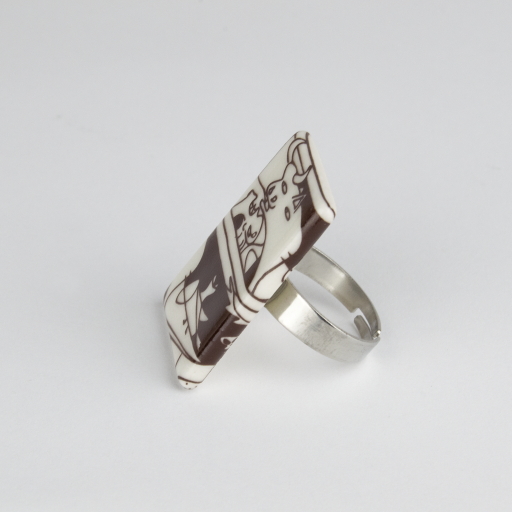 Anillo Guernica rectangular
