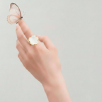 Anillo flor borde oro