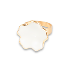 Anillo flor borde oro
