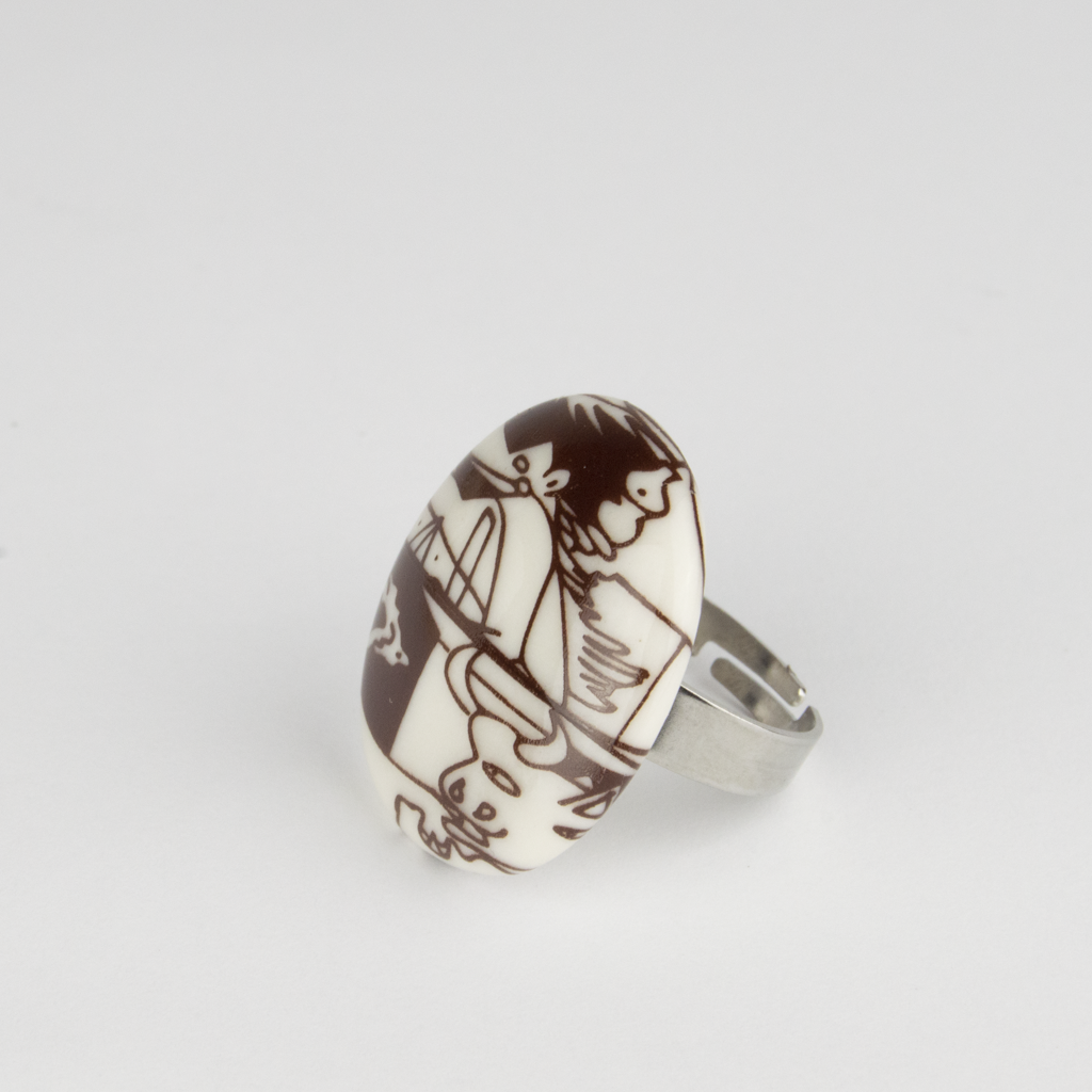 Anillo porcelana Guernica redondo