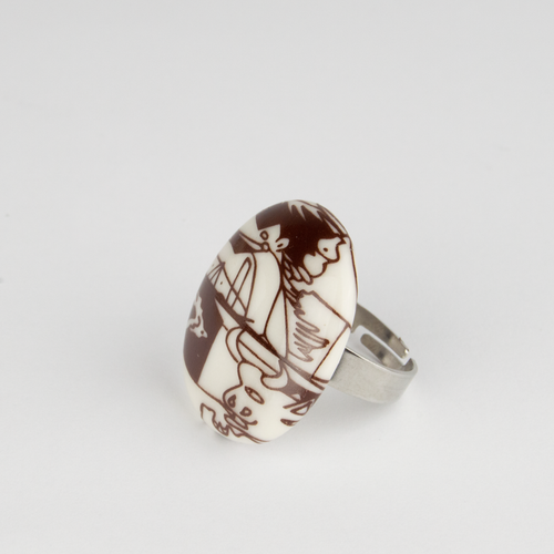 Anillo porcelana Guernica redondo