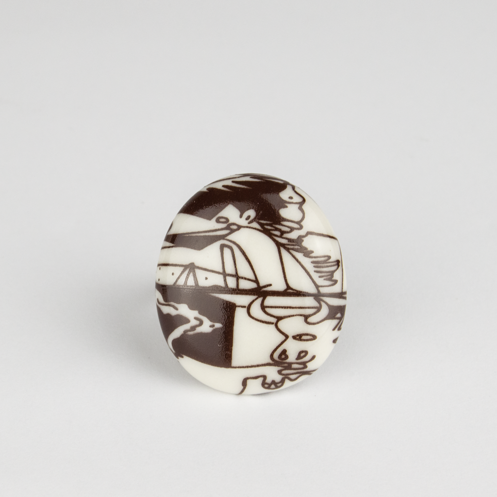 Anillo porcelana Guernica redondo