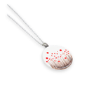 Colgante amapola porcelana cadena acero