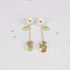 Pendientes flor largos Campanilla