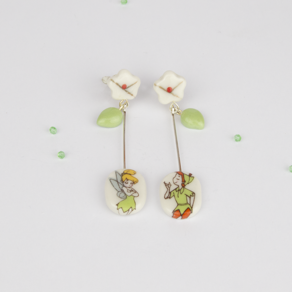Pendientes flor largos Campanilla