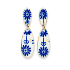 Pendientes cobalto dos piezas grande