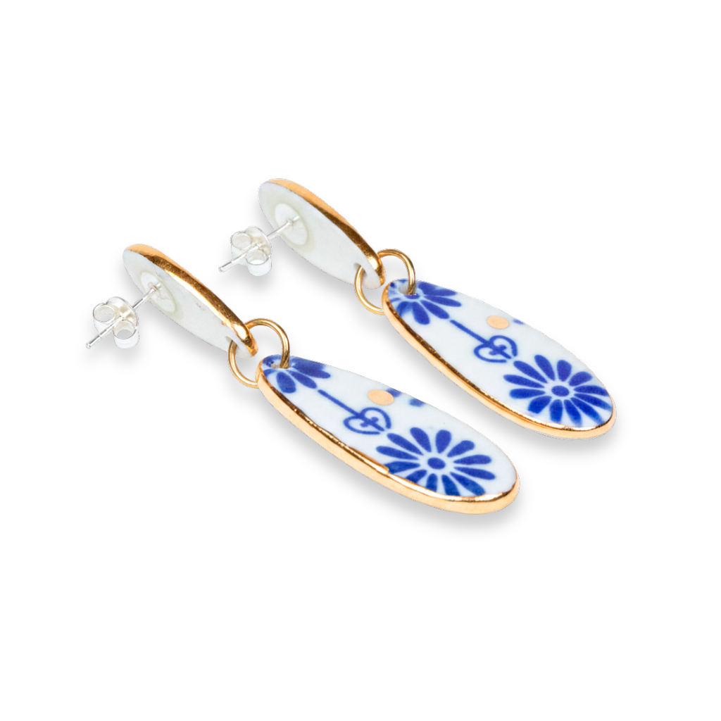 Pendientes cobalto dos piezas grande