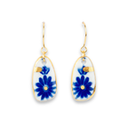 Pendientes cobalto ovalados gancho pq.