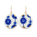 Pendientes cobalto redondos gancho gr.