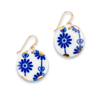 Pendientes cobalto redondos gancho gr.