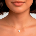 Pendientes flor punto oro presión mini