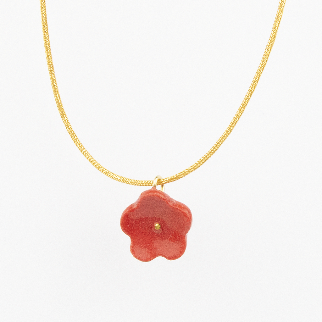 Colgante flor rojo mini