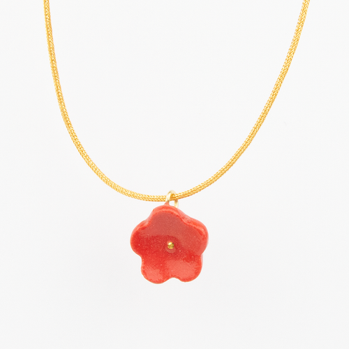 Colgante flor rojo mini