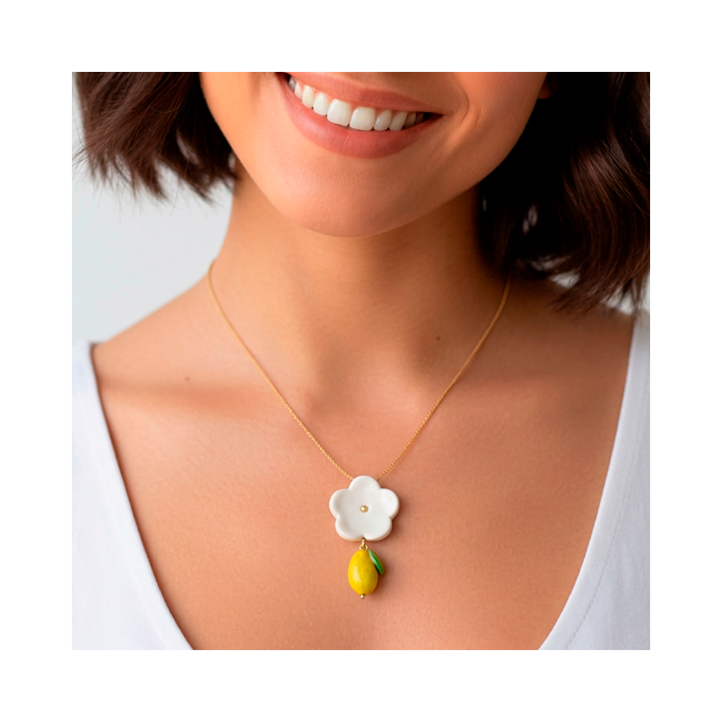 Colgante limón y flor pequeño