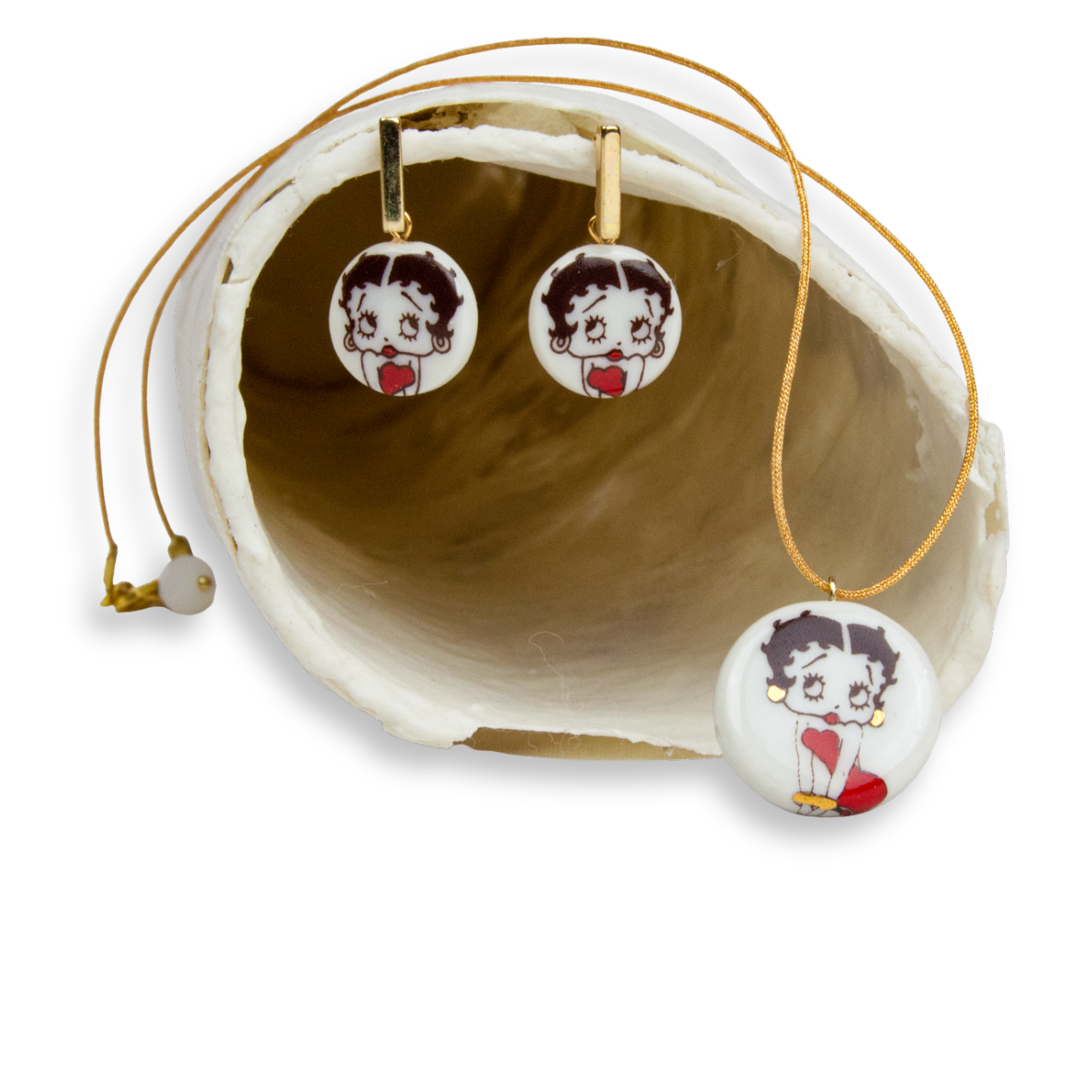 Conjunto Colgante mini + pendientes barra acero