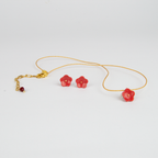 Conjunto flor en rojo