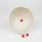 Conjunto flor en rojo