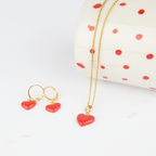 Conjunto art decó corazon rojo