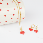 Conjunto art decó corazon rojo