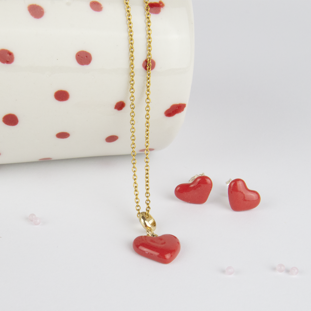 Conjunto corazón rojo