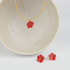 Conjunto flor en rojo