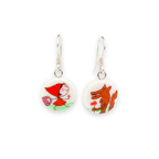 Pendientes gancho caperucita + lobo