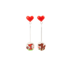 Pendientes corazón largos Caperucita y el lobo enamorado