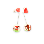 Pendientes corazón largos Caperucita y el lobo enamorado