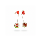 Pendientes corazón largos Caperucita y el lobo enamorado