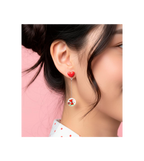 Pendientes corazón largos Caperucita y el lobo enamorado
