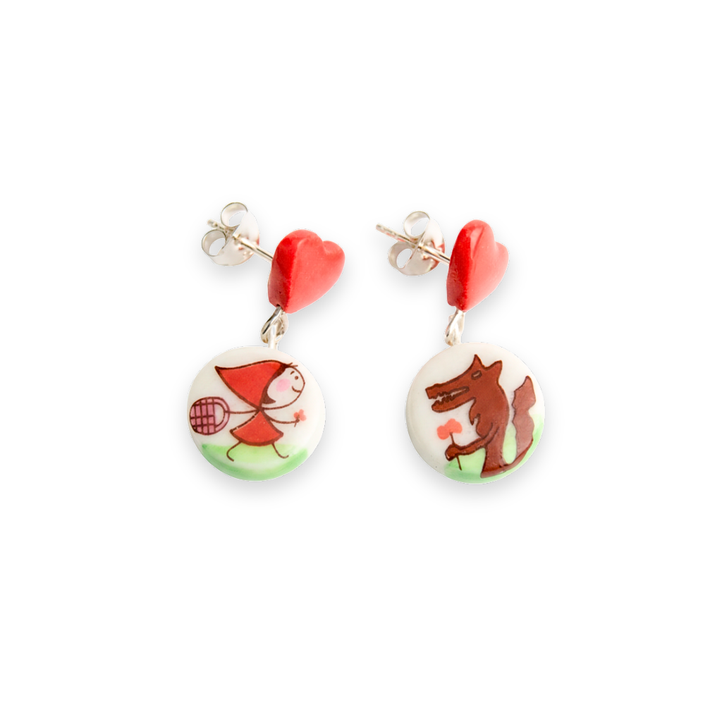 Pendientes Caperucita corazon cortos