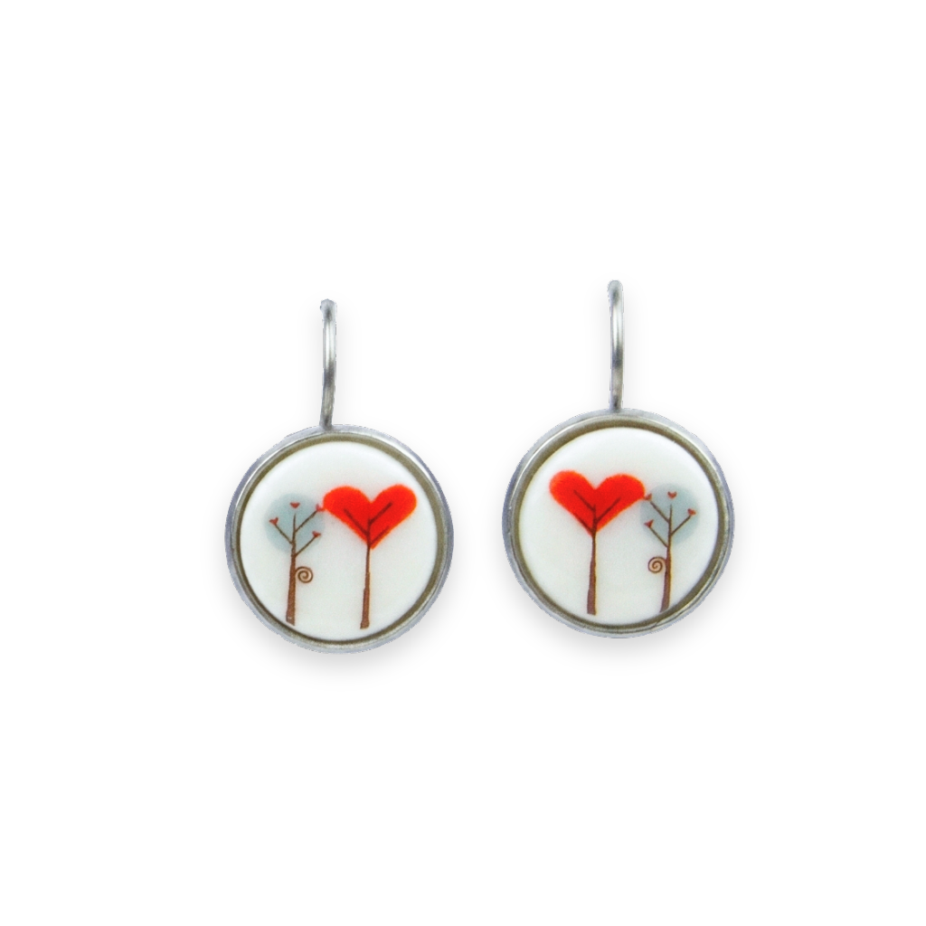 Pendientes Love tree acero