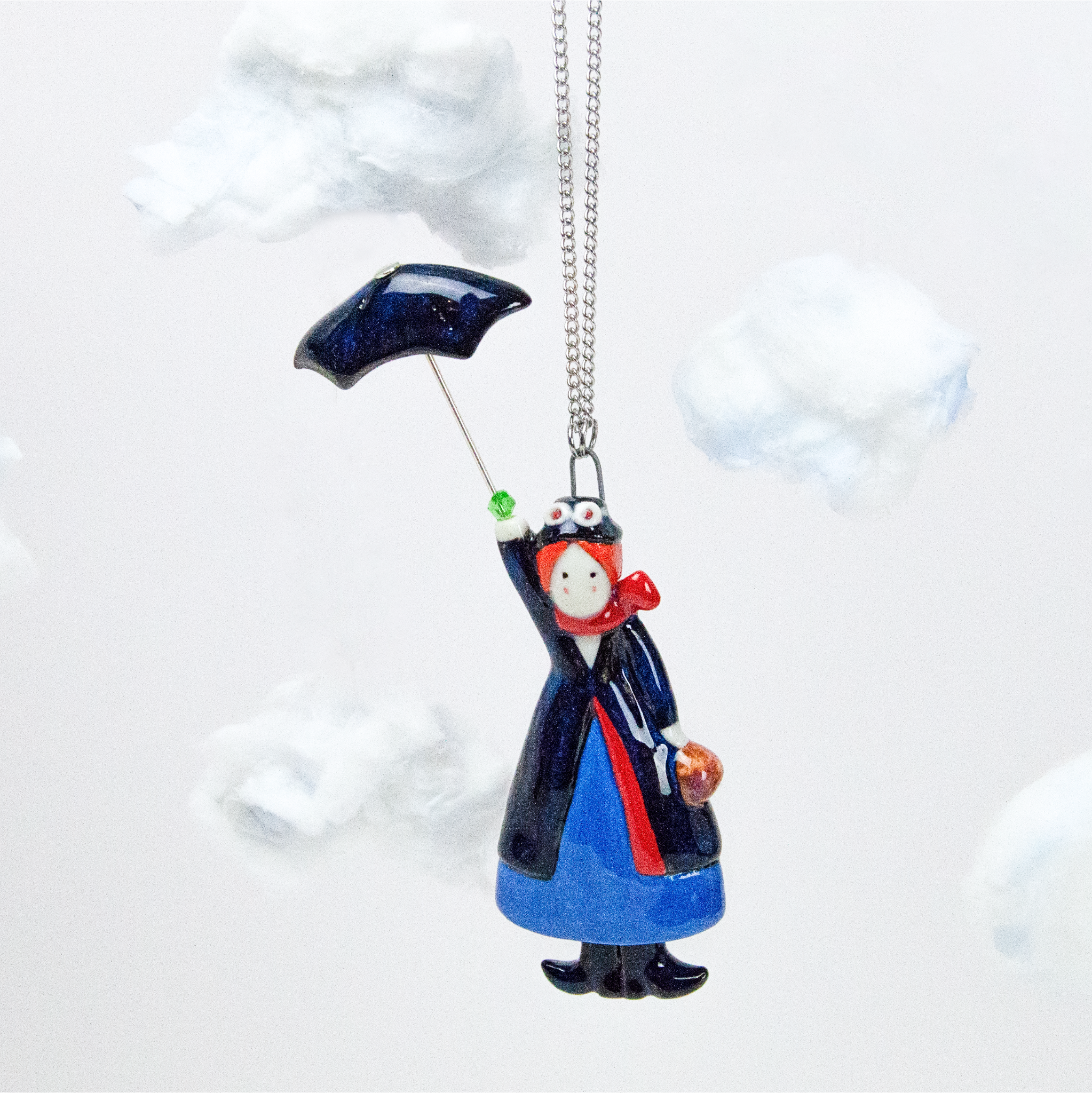 Colgante Mary Poppins modelado con paraguas