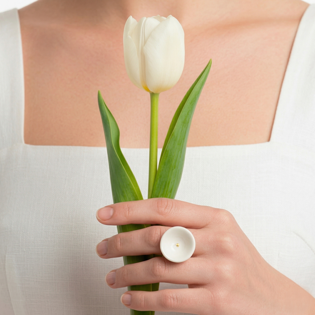 Anillo punto oro redondo