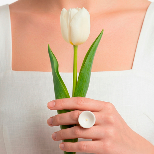 Anillo punto oro redondo