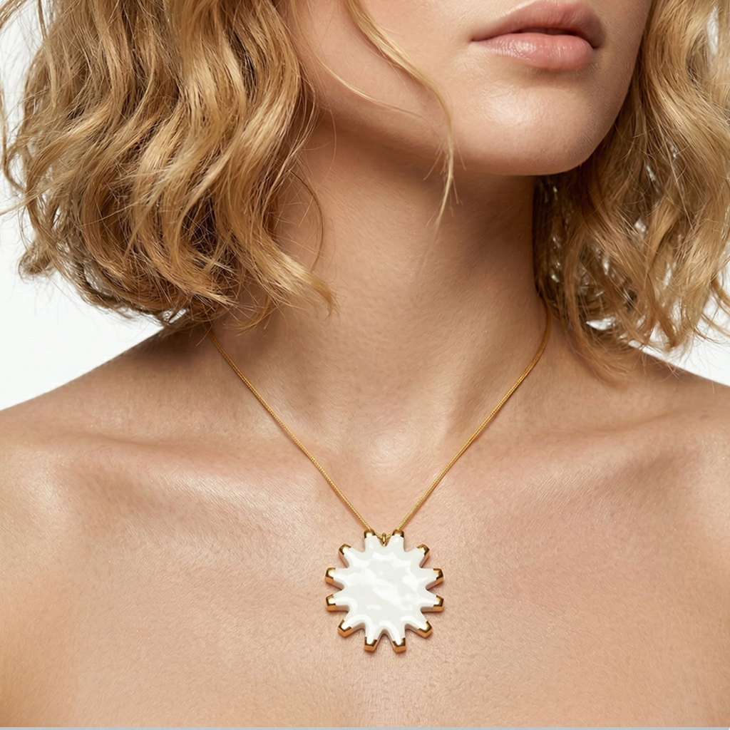 Colgante Porcelana estrella oro
