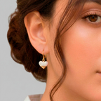 Pendientes art decó corazón