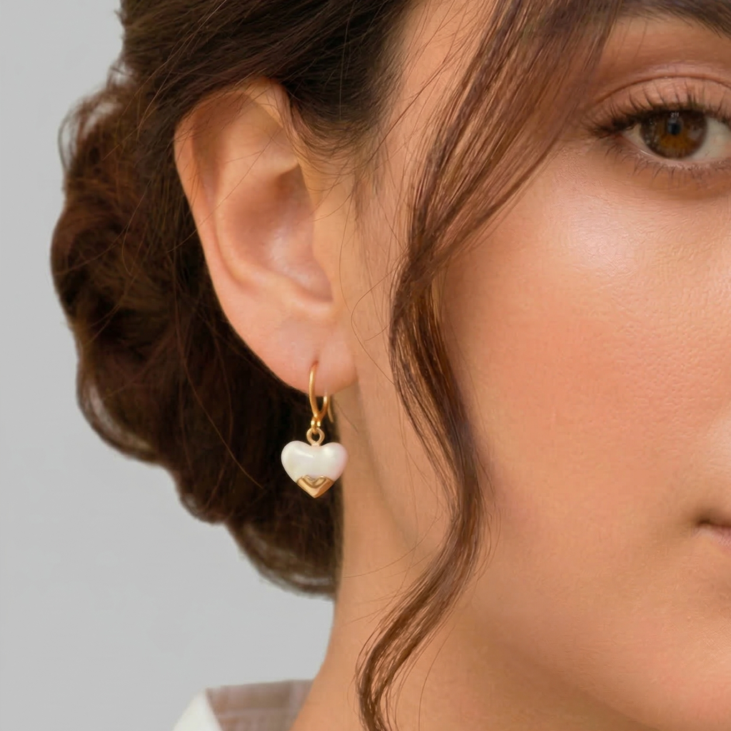 Pendientes art decó corazón