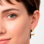 Pendientes oro acero barra redondo