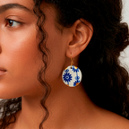 Pendientes cobalto redondos gancho gr.