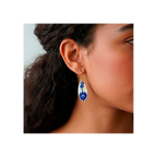 Pendientes cobalto ovalados gancho md.