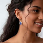 Pendientes cobalto ovalados gancho pq.