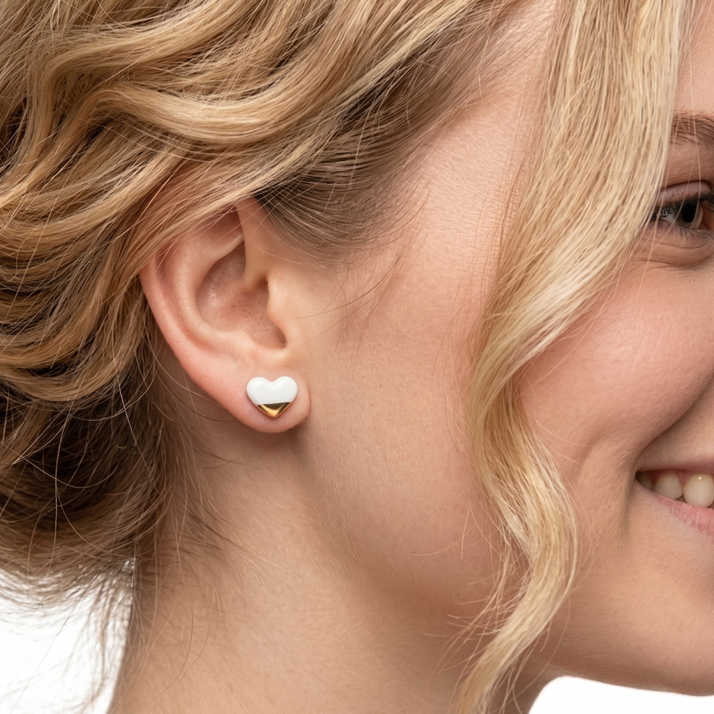 Pendientes oro mini corazón