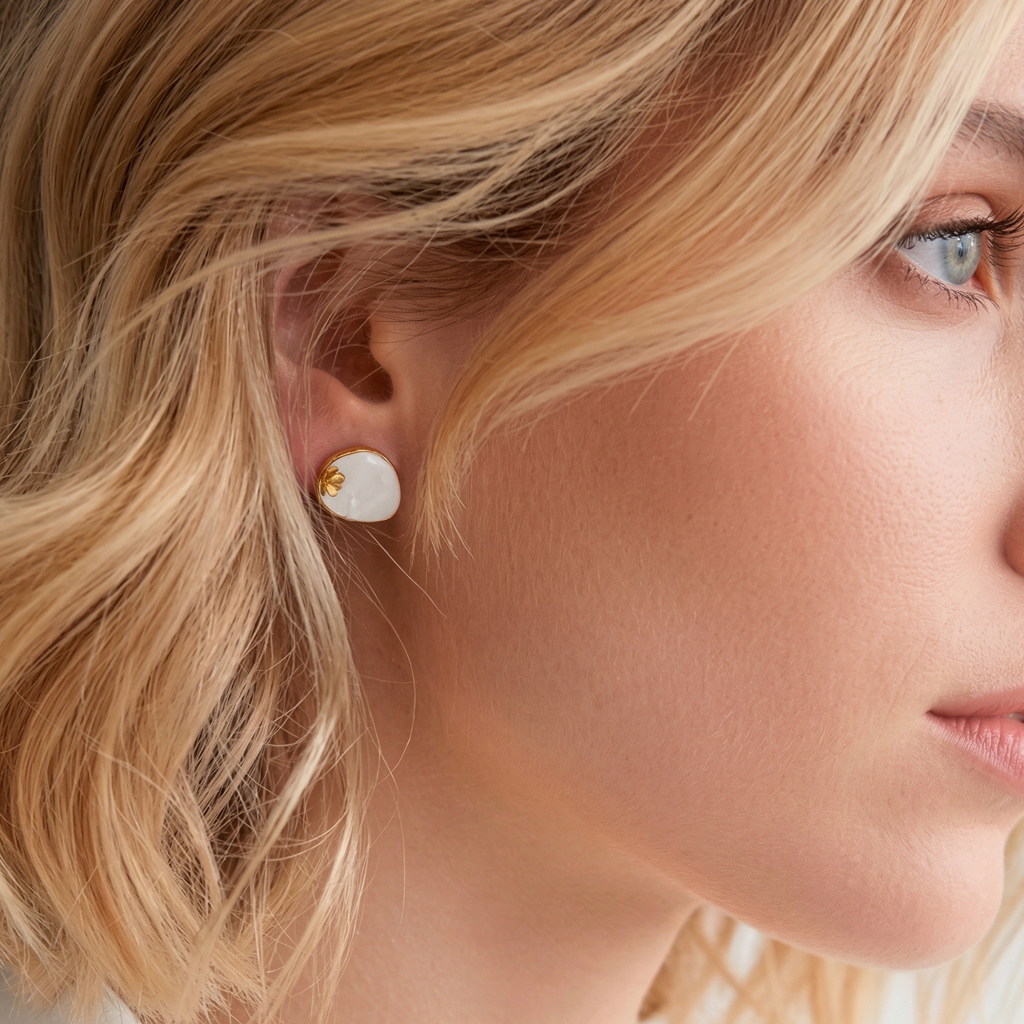 Pendientes ovalo porcelana pq