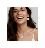 Conjunto flor punto oro mediano