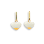 Pendientes oro corazón barra acero