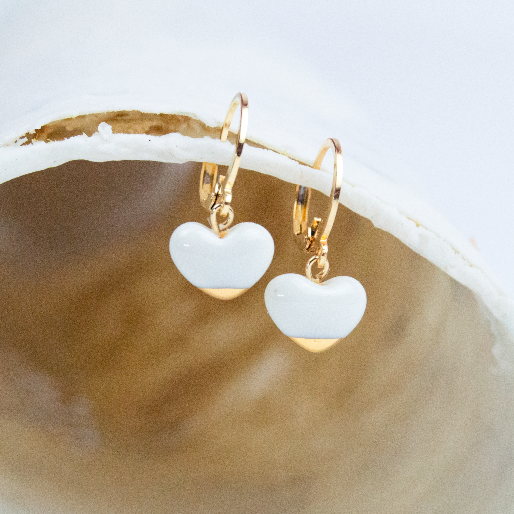 Pendientes art decó corazón