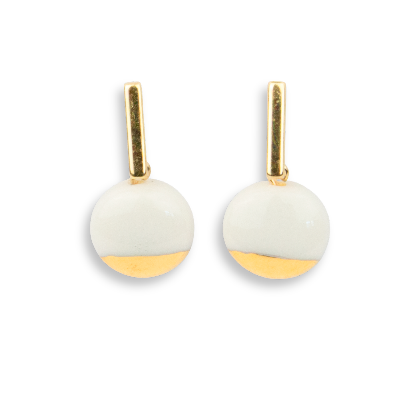 Pendientes oro acero barra redondo