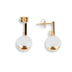 Pendientes oro acero barra redondo