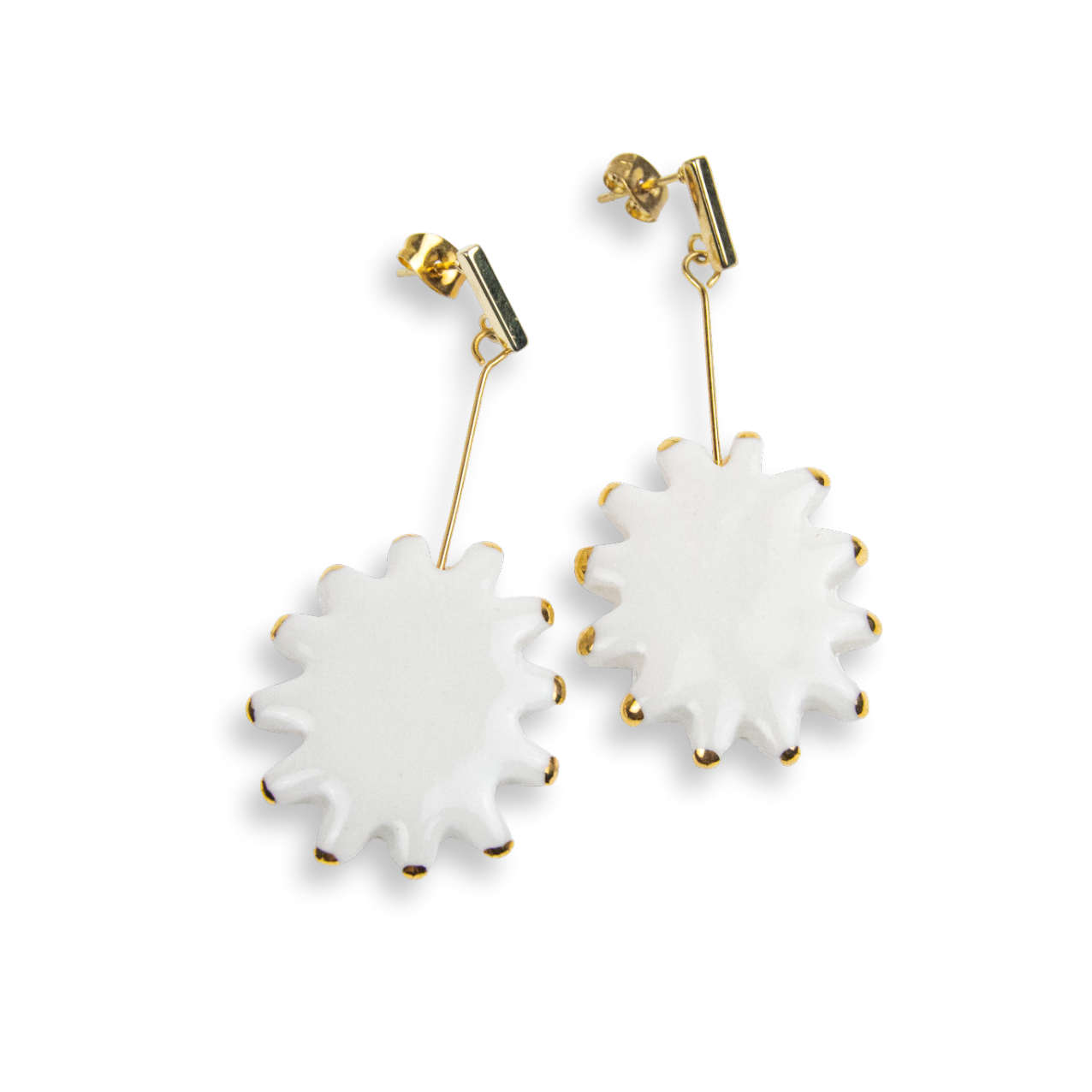 Pendientes estrella oro largos